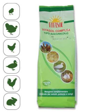 Mangime complementare minerale Tipo Avicunicolo COMPLEX 1Kg VITASOL