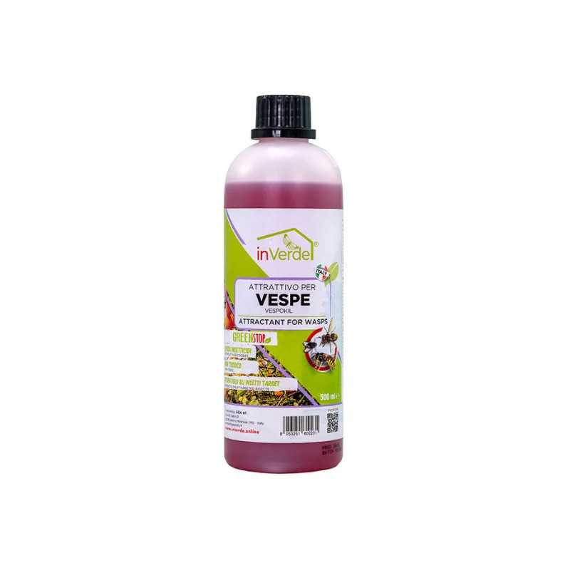 VESPOKIL 500ML INVERDE Liquido attrattivo a base alimentare per vespe, calabroni e moscerini.