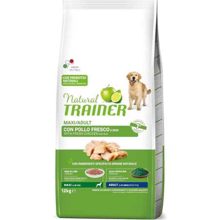 Natural Trainer Maxi 12Kg Cibo per Cani Adulti con Pollo