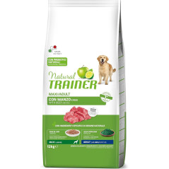 Natural Trainer Maxi 12Kg Cibo per Cani Adulti con Manzo