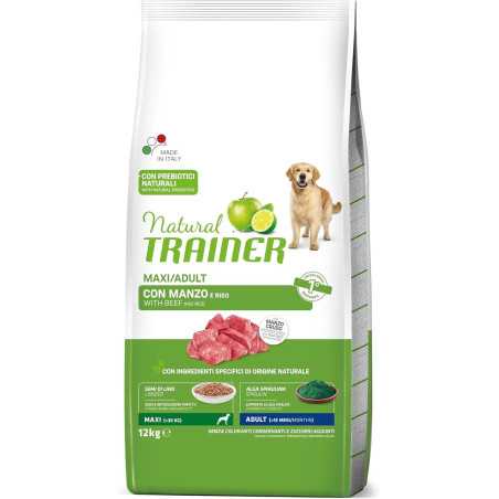 Natural Trainer Maxi 12Kg Cibo per Cani Adulti con Manzo