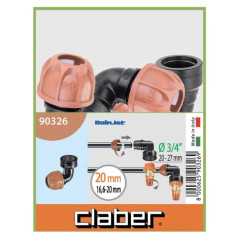 Claber Gomito D.20MM Filetto 3/4" F cod.90326