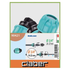 Claber Raccordo D.25MM Filetto 3/4 M cod.90421