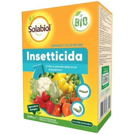 Solabiol Lepinox Plus PFnPE 50GR (2X25GR) Insetticida Biologico a Base di Bacillus Thuringiensis Kurstaki