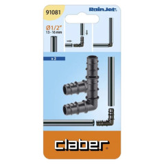 Claber Raccordo ad angolo da 1/2" cod. 91081 Blister da 2 pezzi