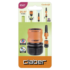 Claber Raccordo Automatico con Aquastop per Tubi da 5/8" cod. 8567