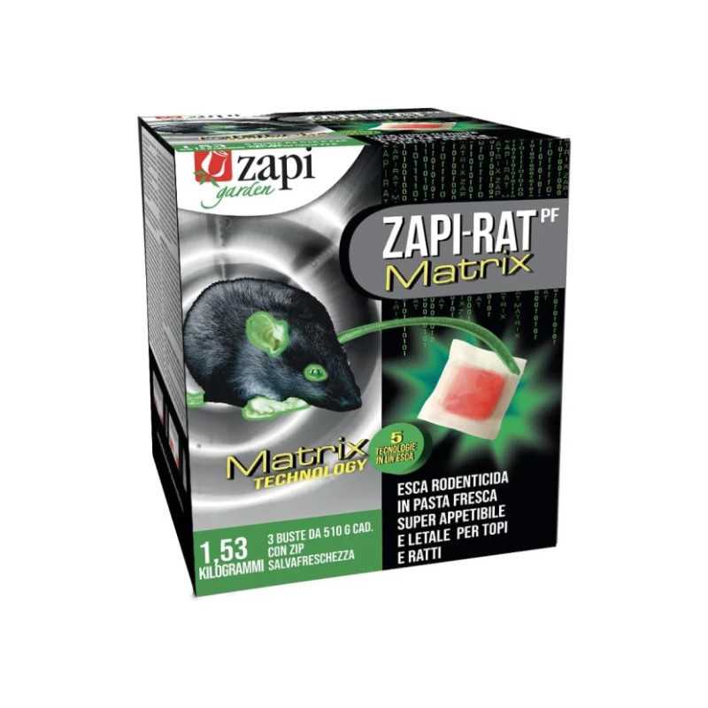 Zapi-RAT Matrix Pasta Topicida 1.53Kg Esca Rodenticida in Pasta Fresca Appetibile per Topi e Ratti, 3 Buste da 510GR Zapi-RAT Matrix Pasta Topicida 1.53Kg Esca Rodenticida in Pasta Fresca Appetibile per Topi e Ratti, 3 Buste da 510GR
