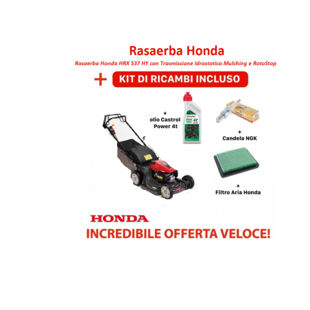 Rasaerba Honda HRX 537 HY con Trasmissione Idrostatica Mulching e RotoStop