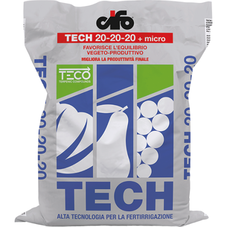 Concime Idrosolubile TECH 20.20.20 10KG con Microelementi CIFO