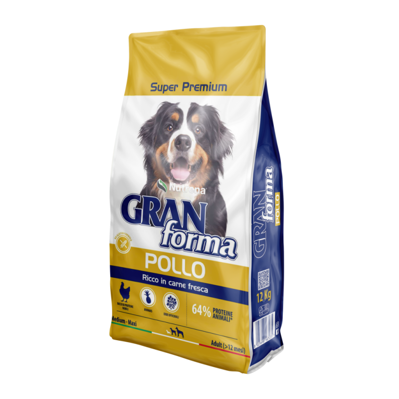 Granforma Super Premium 12Kg NoGluten Pollo per Cani Adulti Nutrena