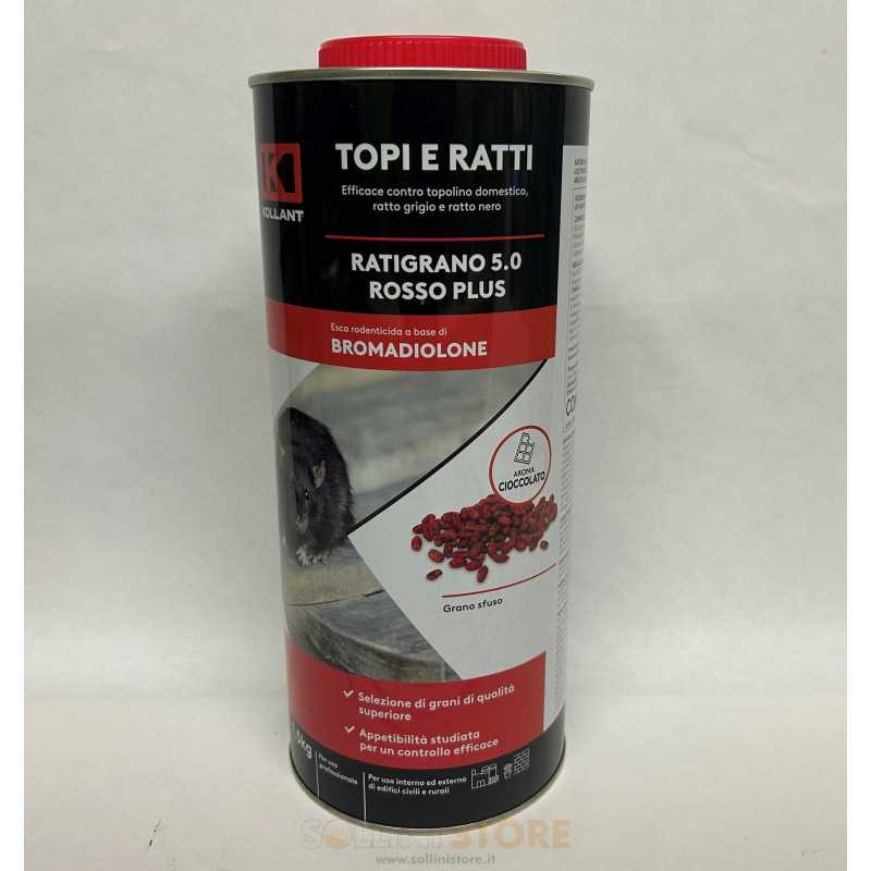 KOLLANT RATIGRANO 5.0 ROSSO PLUS 1.5Kg Aroma Cioccolato Veleno Esca Topicida per Topi e Ratti KOLLANT RATIGRANO 5.0 ROSSO PLUS 1.5Kg Aroma Cioccolato Veleno Esca Topicida per Topi e Ratti