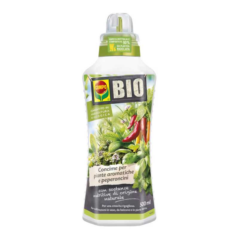 COMPO AROMATICHE Bio 500ML Concime per Aromatiche e Peperoncini COMPO AROMATICHE Bio 500ML Concime per Aromatiche e Peperoncini