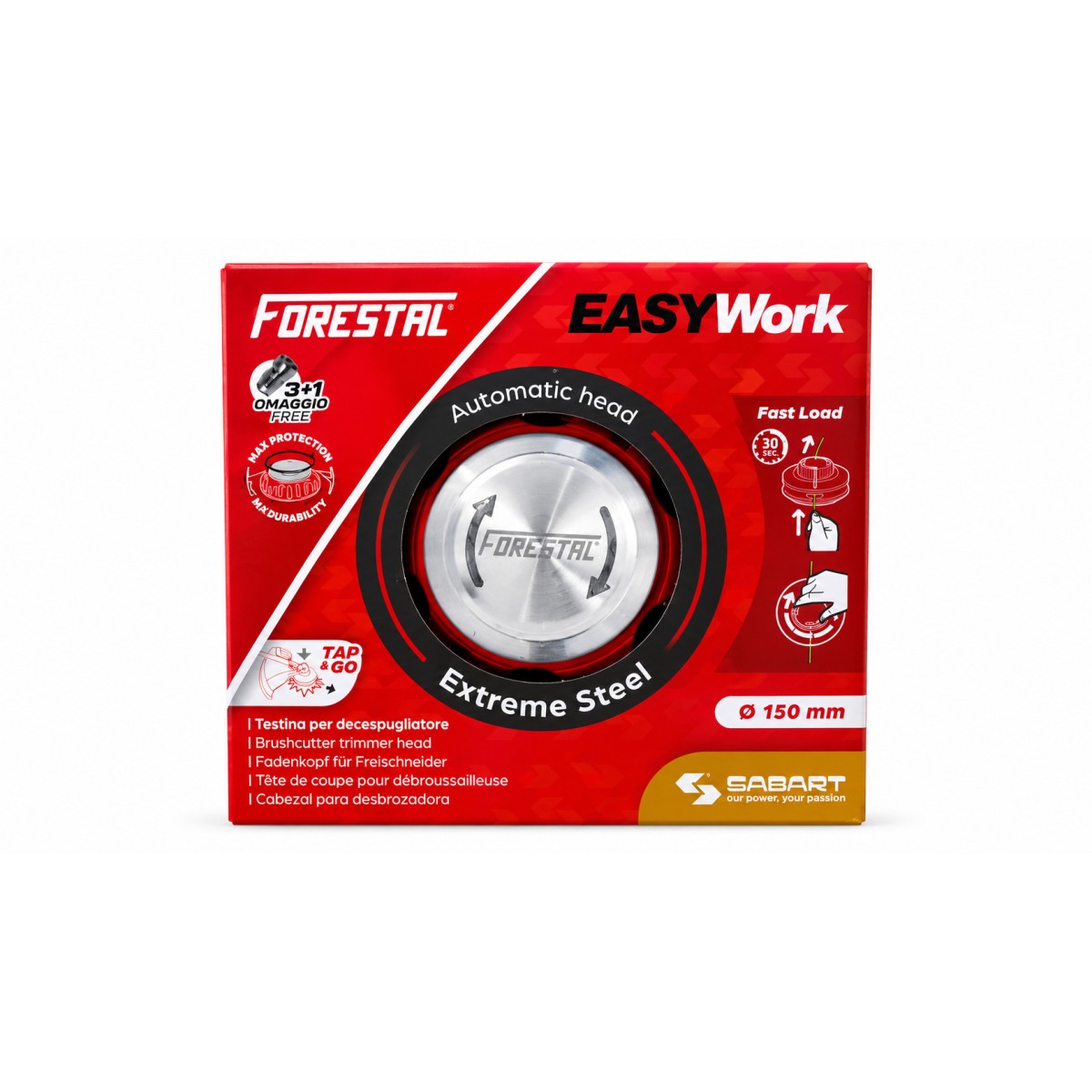 Testina decespugliatore Easy Work diam.130mm Completa di 4 inserti FORESTAL Testina decespugliatore Easy Work diam.130mm Completa di 4 inserti FORESTAL