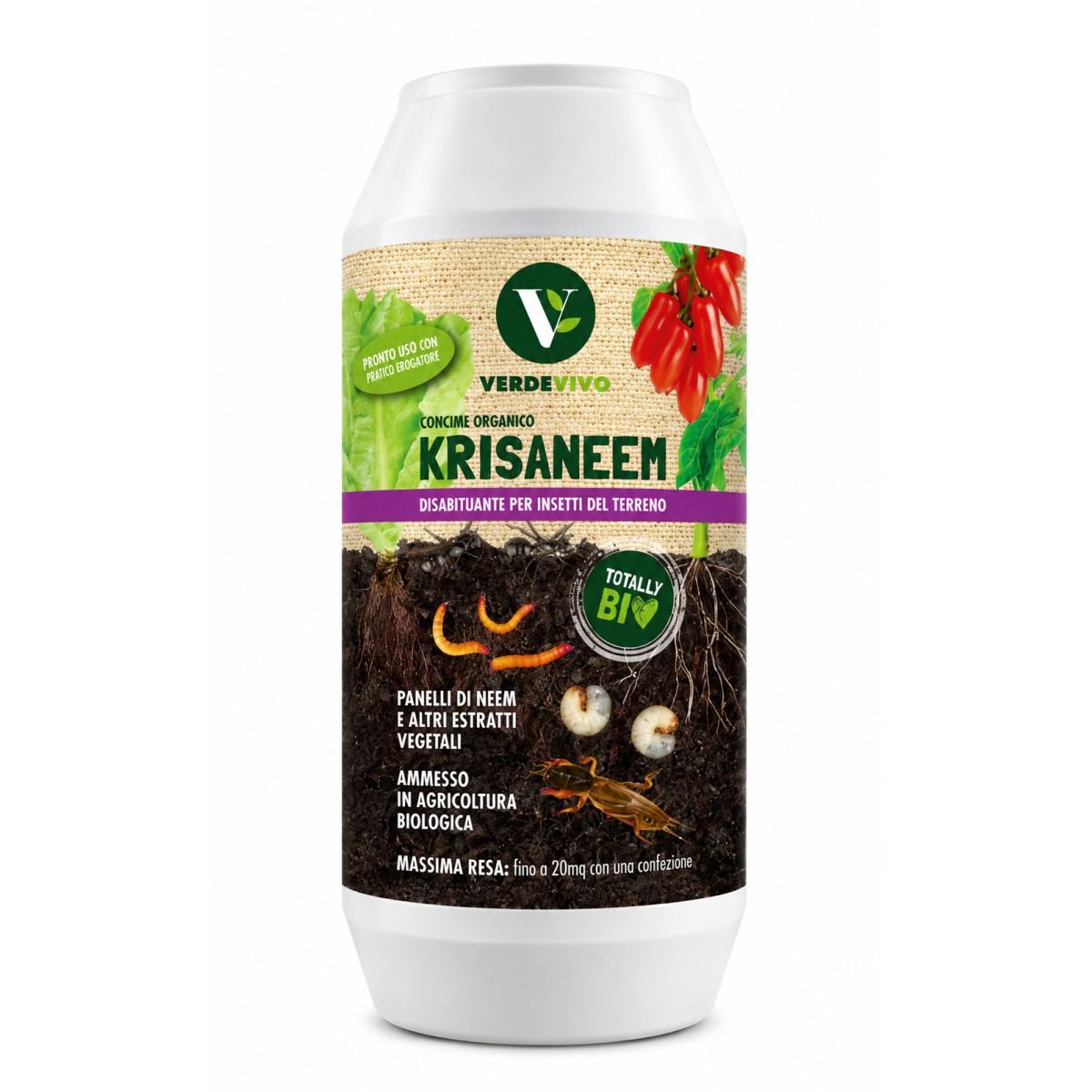 Krisaneem 850GR VerdeVivo a base di panelli di Neem con estratto di Crisantemo Krisaneem 850GR VerdeVivo a base di panelli di Neem con estratto di Crisantemo