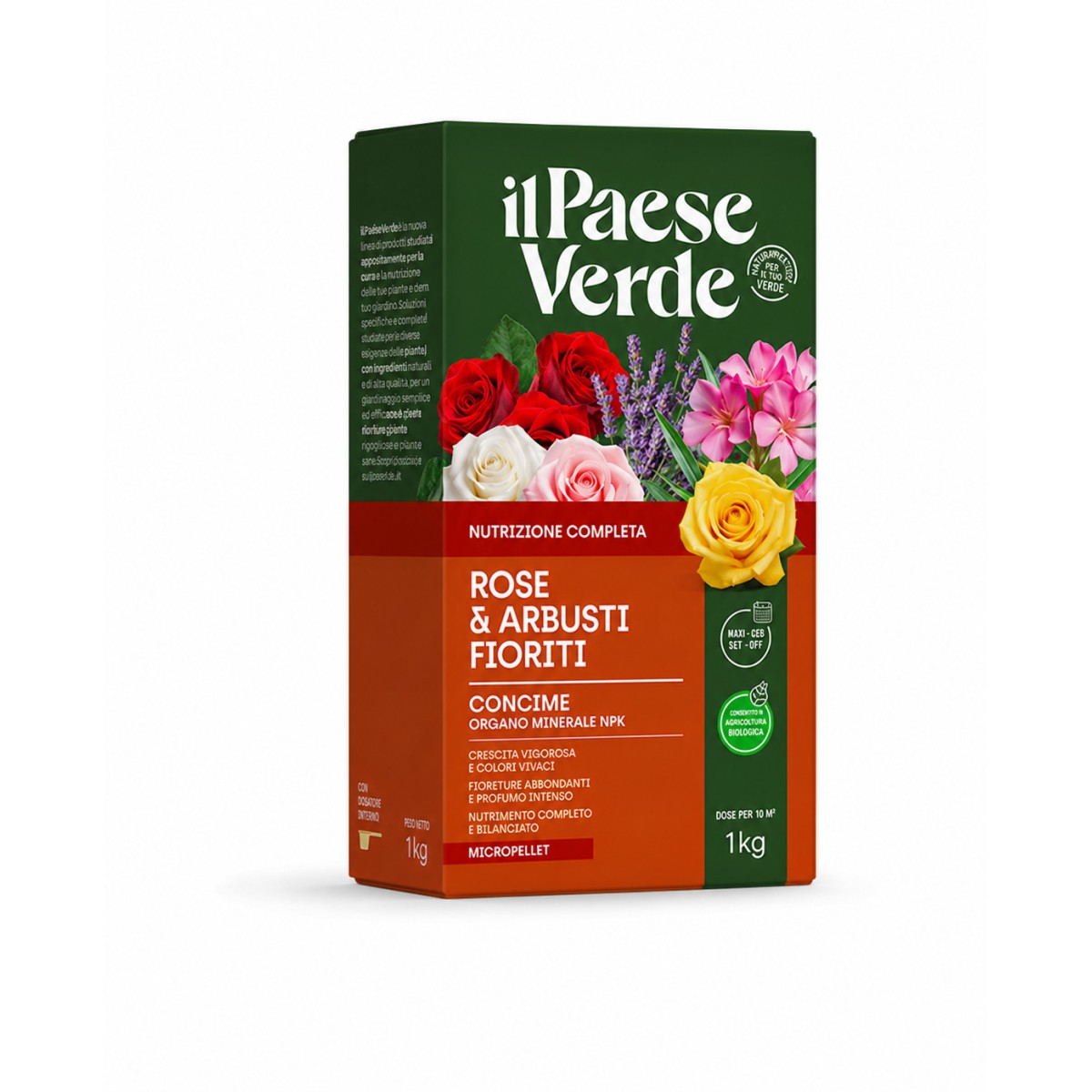 Concime Rose e Arbusti Fioriti 1Kg Bio Il Paese Verde Concime Rose e Arbusti Fioriti 1Kg Bio Il Paese Verde