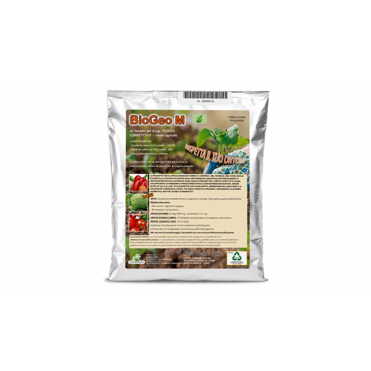 Concime correttivo granulare BioGeo M 1 Kg Opengreen Concime correttivo granulare BioGeo M 1 Kg Opengreen