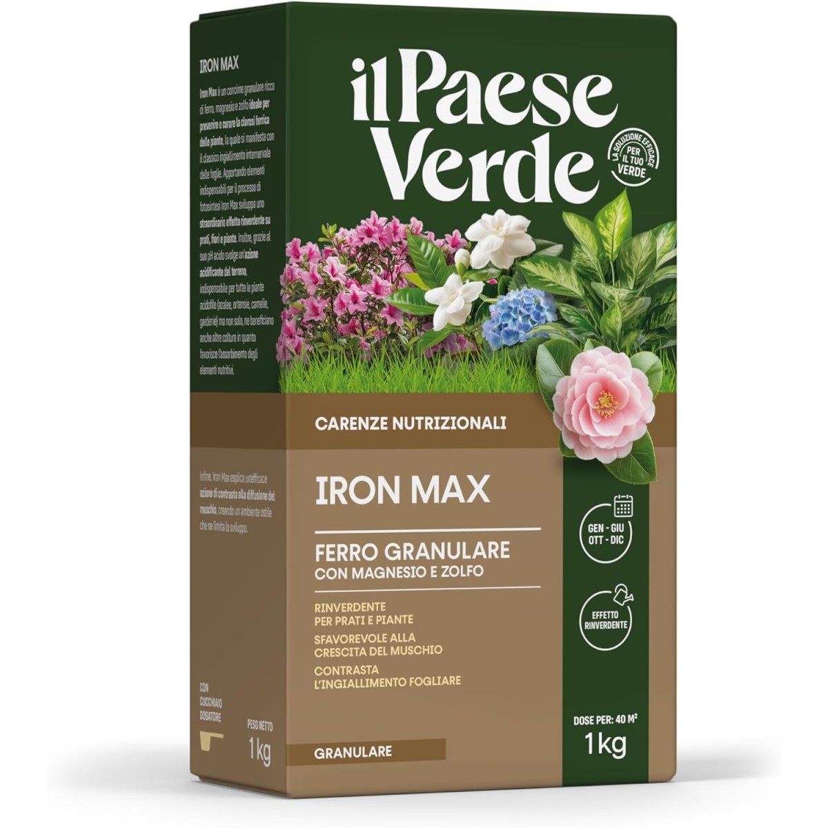 Concime IRON MAX Ferro-Magnesio-Zolfo 1KG Il Paese Verde Concime IRON MAX Ferro-Magnesio-Zolfo 1KG Il Paese Verde