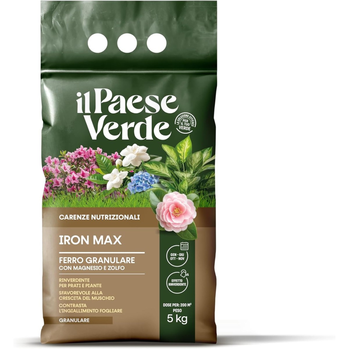 Concime IRON MAX Ferro-Magnesio-Zolfo 5KG Il Paese Verde Concime IRON MAX Ferro-Magnesio-Zolfo 5KG Il Paese Verde