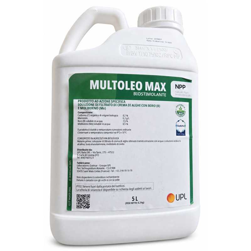MULTOLEO MAX 5LT Biostimolante UPL Crema di Alghe con Boro e Molibdeno