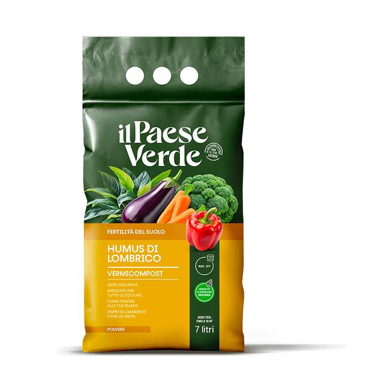 Concime Humus di Lombrico 7LT Il Paese Verde Concime Humus di Lombrico 7LT Il Paese Verde