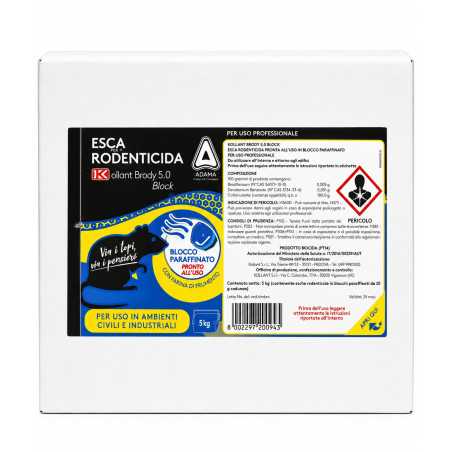 KOLLANT BRODY 5.0 BLOCK 5Kg Veleno Esca Topicida per Topi e Ratti