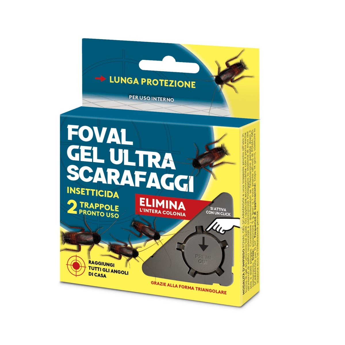 Foval Gel Ultra Scarafaggi 2 Trappole Pronto Uso Foval Gel Ultra Scarafaggi 2 Trappole Pronto Uso