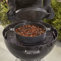 Weber Cocotte 2in1 8857  Pentola in Ghisa Smaltata 6,8 L con Coperchio Piastra per Barbecue