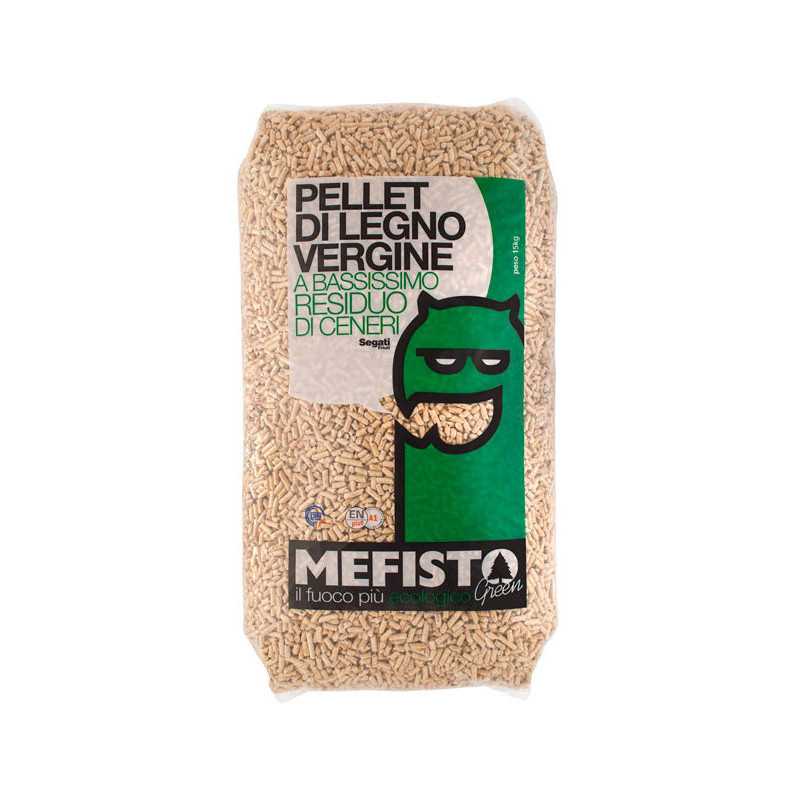 Pellet di legno vergine di abete MEFISTO GREEN Sacco da 15Kg