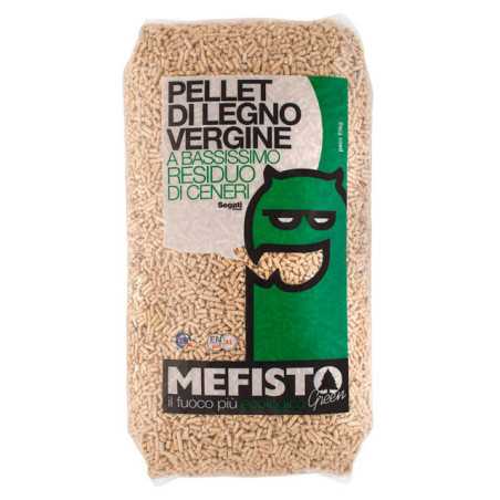 Pellet di legno vergine di abete MEFISTO GREEN Sacco da 15Kg