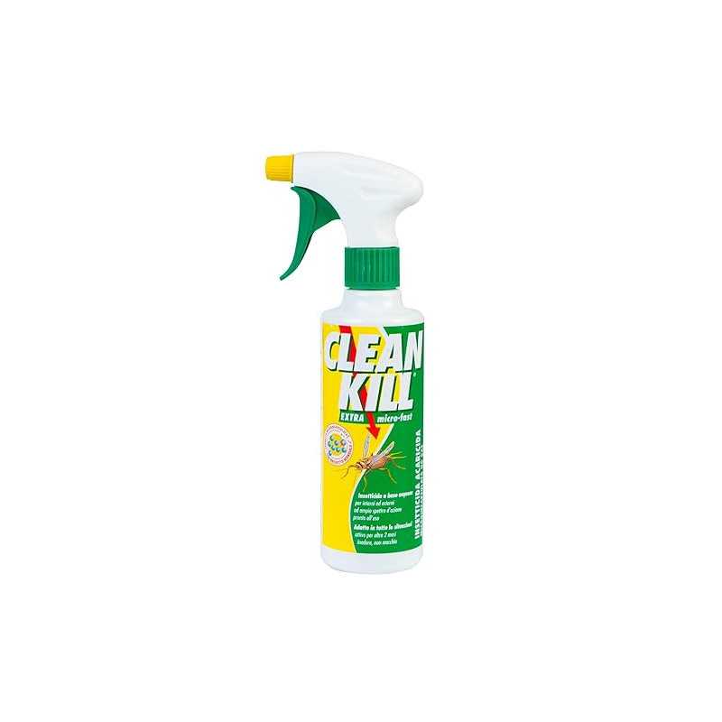 CleanKill Natural Spray Insetticida AcaricidaExtra Micro Fast No Gas a Base Acquosa 375ML