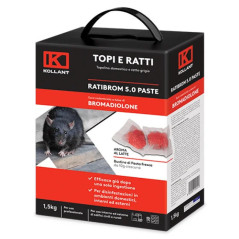 KOLLANT RATIBROM 5.0 PASTE 1.5Kg (3x500GR) Veleno Esca Topicida per Topi e Ratti