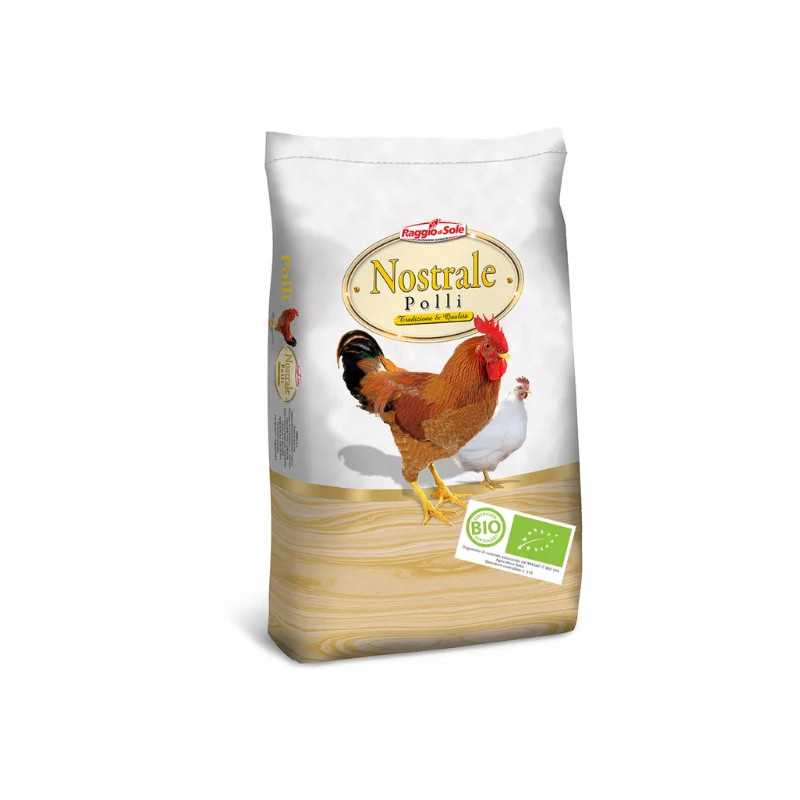 Mangime completo per Polli da Ingrasso Pulcin Pollo BIO 20Kg Raggio di Sole Sbriciolato