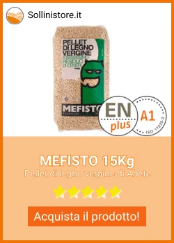 Pellet di legno vergine di abete MEFISTO GREEN Sacco da 15Kg